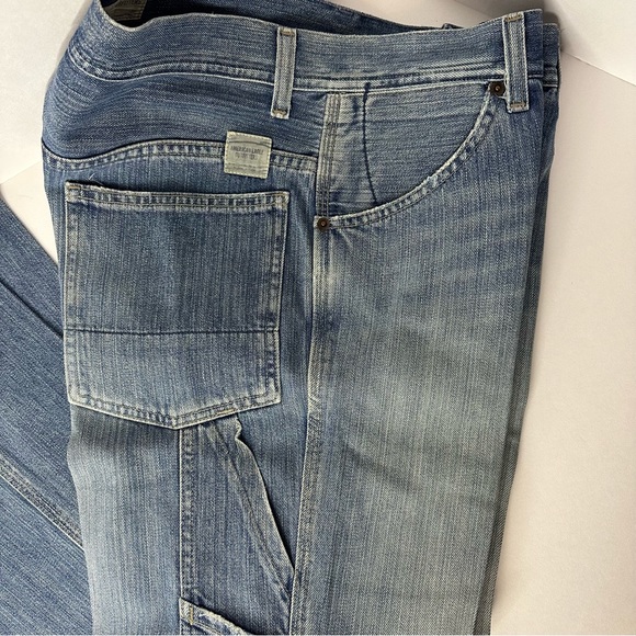🍓American Eagle Button fly Carpenter Jeans 29x30 Light Wash Denim wide leg - Picture 5 of 11